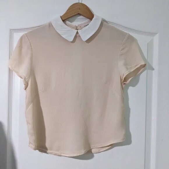 Aritzia Sunday Best | Patterson Short Sleeve Blouse in Blush - Picture 2 of 10